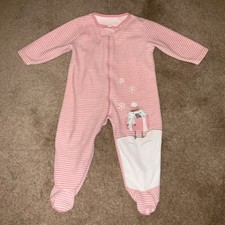 Pigiama bambina rosa a righe / tutto in uno, cura della mamma, taglia 9/12 mesi, ottime condizioni