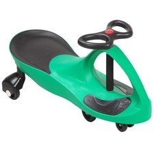 GREEN SWING CAR RIDE ON SWIVEL SCOOTER CHILDRENS TOY WIGGLE GYRO TWIST & GO GIFT