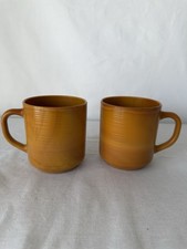 2 Vintage Arcopal Volcan Glass Mugs Cups 1970s France