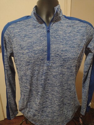 New NFL Team Apparel Womens Small S Long Sleeve 1/4 Zip Pullover Sweatshirt Blue