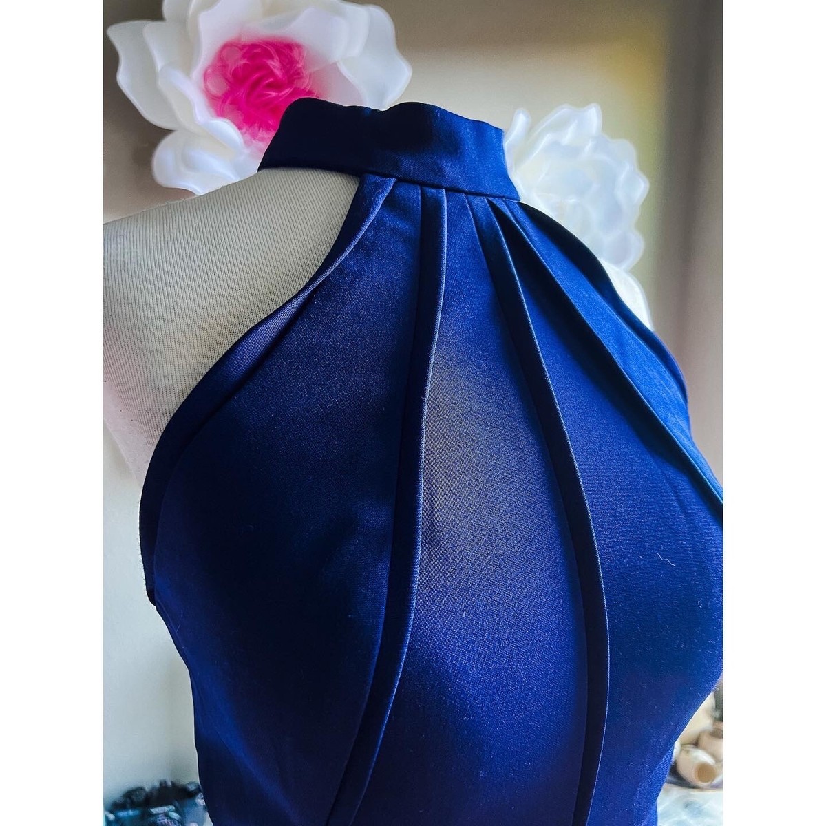 NWT SHERRI HILL Blue Halter Dress | eBay