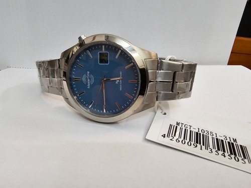 Funkuhr Titan Herrenuhr Master Time Blaues Zifferblatt 41mm MTGT-10351-31M - Picture 3 of 3