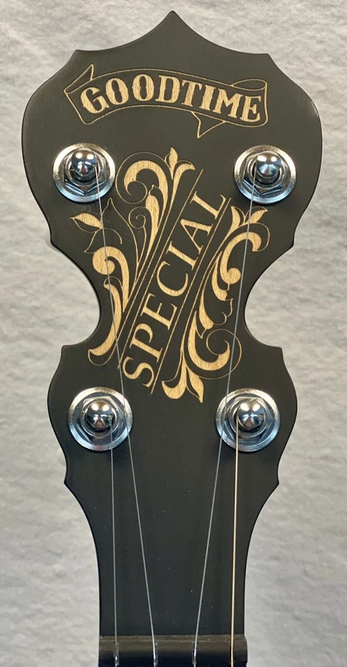 Left-handed Deering Goodtime Blackgrass Special 5-string banjo with free case - Image 2 of 4