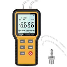 Manometer, Professional Air Pressure Meter, Dual-Port HVAC Digital Manometer Gas