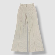 Alice + Olivia Women's White Faux Leather Wide-Leg Dylan Dress Pants Size 2