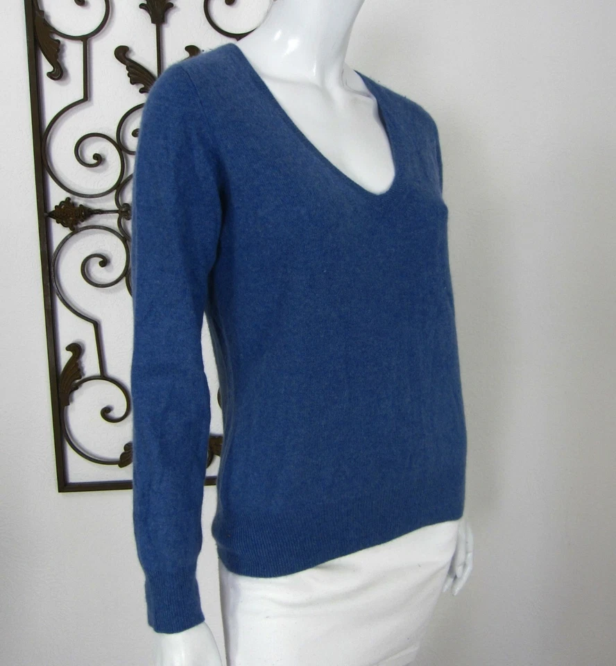 SUÉTER MANGA LARGA 100% CACHEMIR Marks & Spencer Autógrafo M Mediano AZUL 102 Foto 3 de 4