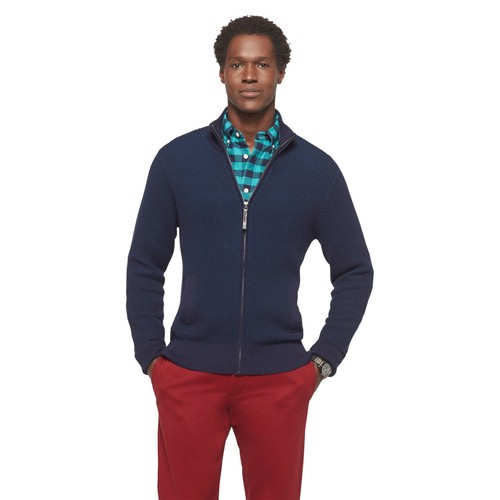 NWT Merona Men's Waffle Full Zip Navy 