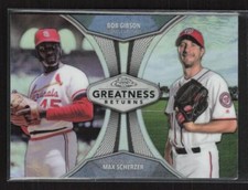 2019 Topps Chrome #GRE-4 Bob Gibson / Max Scherzer Greatness Returns