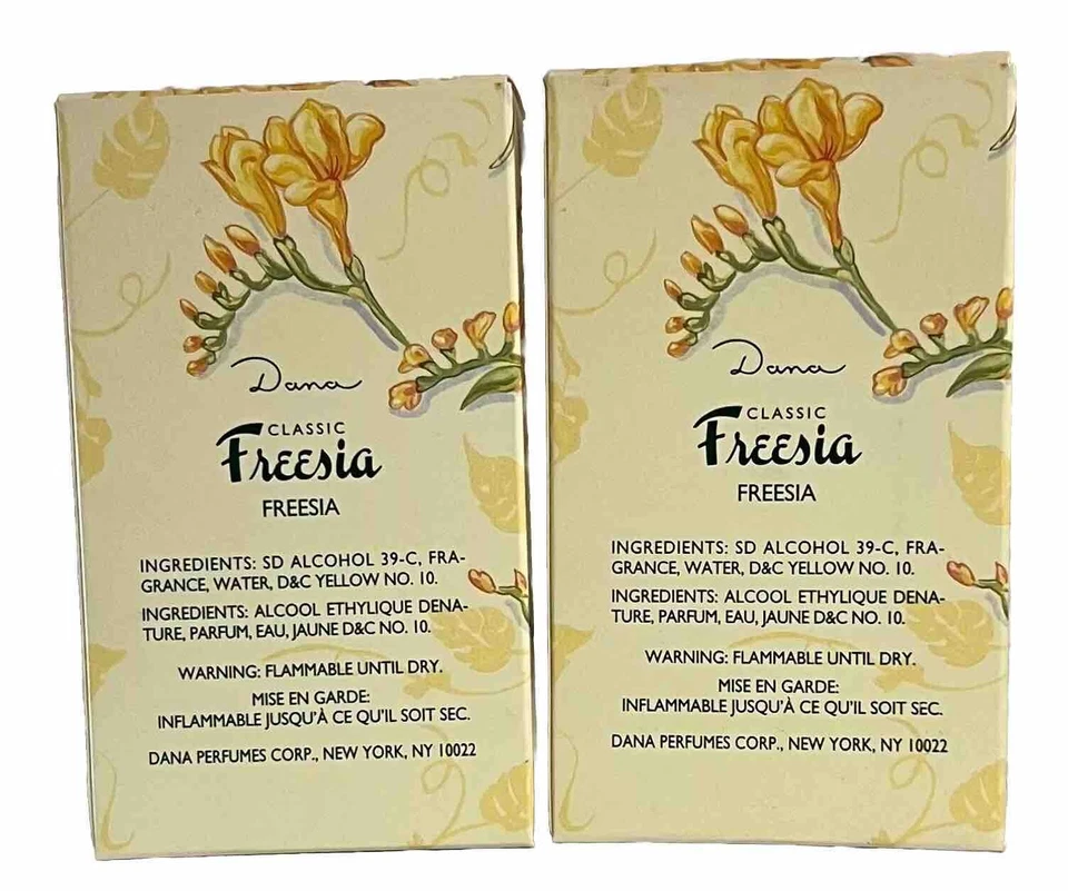 2 botellas Classic Freesia por Dana Eau de Cologne Spray 0,55 oz Vintage años 90 Foto 2 de 2