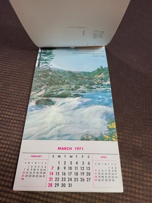 1971 Postcard Calendar (Scenic With Bible Verses) 8"x4" | eBay