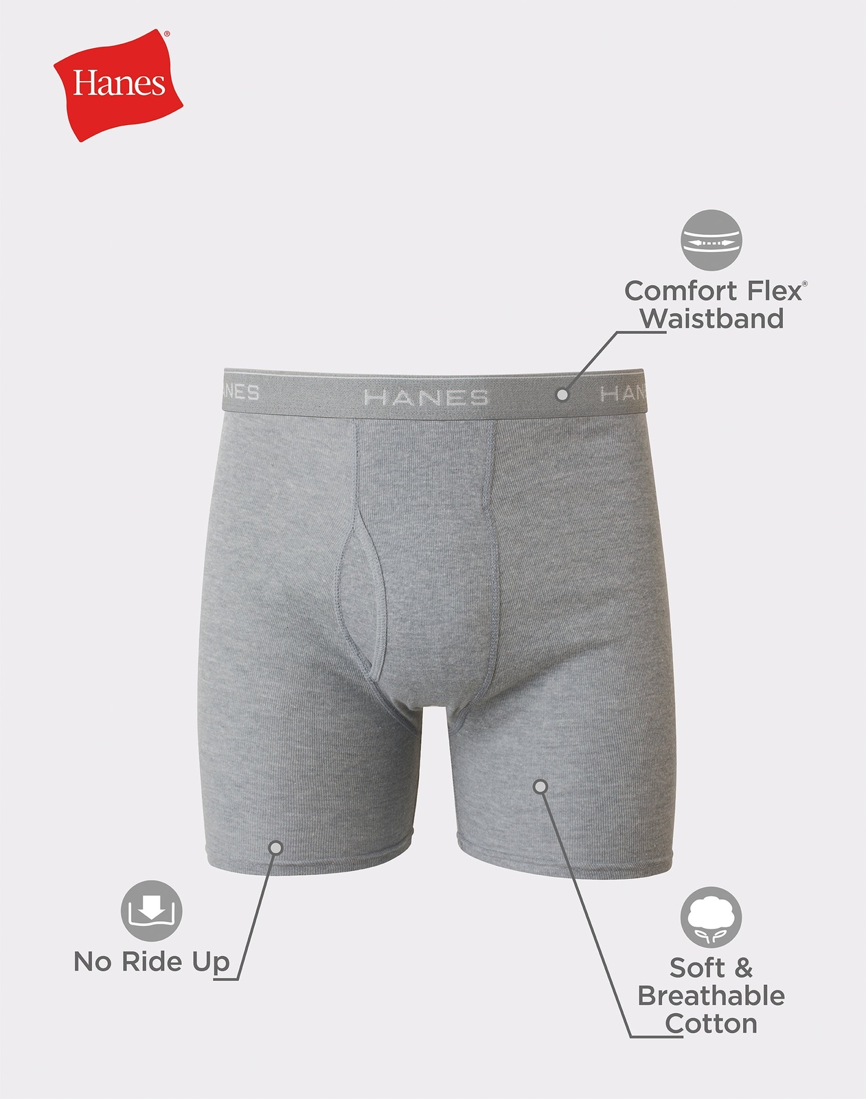 Pack de 10 slips boxer pour hommes Hanes ComfortFlex bracelet souple