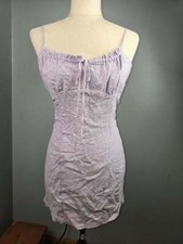 FOREVER 21 Size XL Women's Lavender Purple Linen Summer Dress Peasant Babydoll