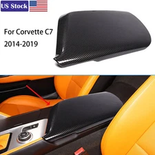 ABS Carbon fiber Center Console Armrest Box Cover Trim For Corvette C7 14-19 US