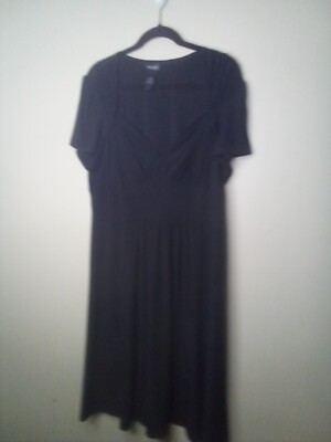 bisou bisou michele bohbot black dress Bisou Bisou Michele Bohbot Dress 22W Short Sleeve Soft Stretch Black