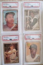 1962 TOPPS BASEBALL NEAR COMPLETE SET (555/598) PSA STARS MANTLE + HI #S EX+++!!