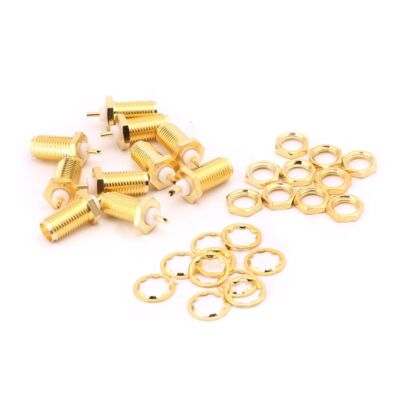 10pcs SMA-KY RF Connectors SMA Female Nut Bulkhead Handle Deck Clip Solder Cup