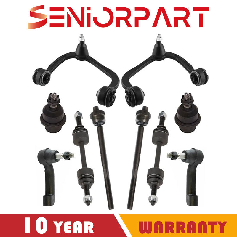 4WD For 2009-2014 Ford F150 Front Control Arms Ball Joints Tie Rods Sway Bar