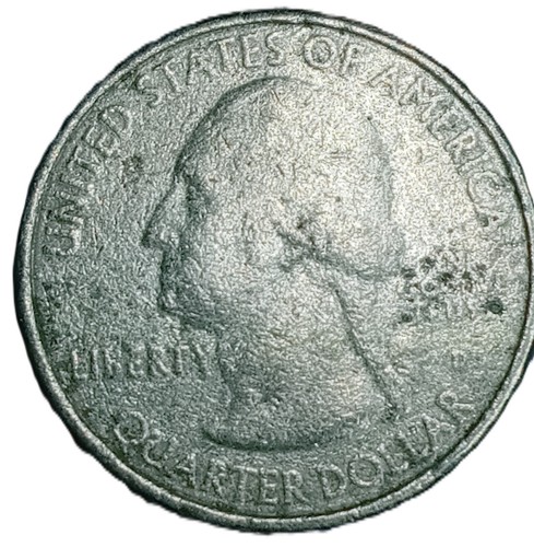 2016 D State Quarter West Virginia Error Struck Thru Heavy Grease Distorted Coin - Picture 3 of 8