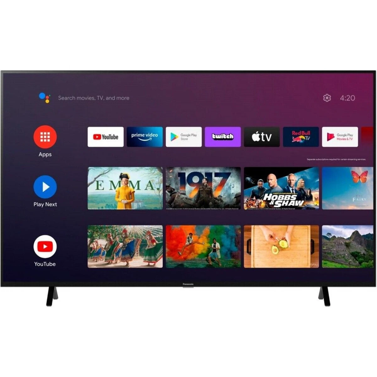 Panasonic Smart TV UHD Fernseher schwarz 50 Zoll DVB T2 C S2