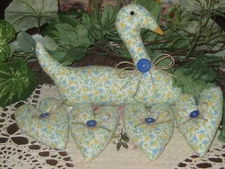 Country Decor Swan 4 Hearts Bowl Fillers Yellow & Blue Fabric Wreath Accents