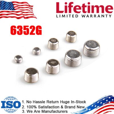 Chrome Pipe Plug Fitting 6352G Pipe Plug Plated Kit 1/8, 1/4, 3/8, 1/2 NPT Male