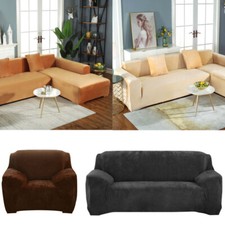 Sofa Covers Plush Velvet Stretch Solid Protector Soft Couch Cover Love seat