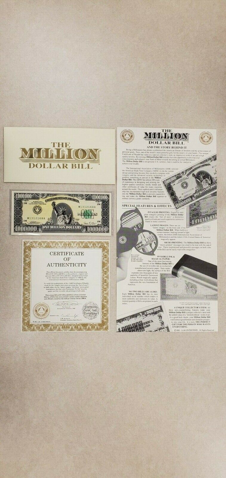  Traditional One Million Dollar Bill - Single : A. Ross: Toys &  Games