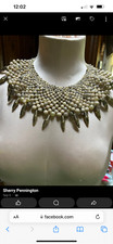 Vintage beaded Bib Statement Choker/Necklace Rounded Top