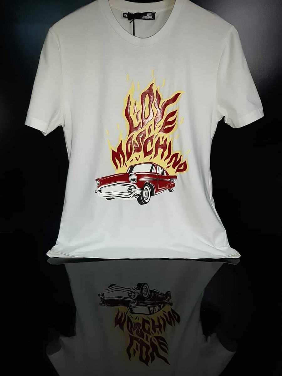 【新品】MOSCHINO ラブモスキーノ ホワイト Tシャツ Love Moschino Graphic White T Shirt Mens Sz Large/XL | eBay