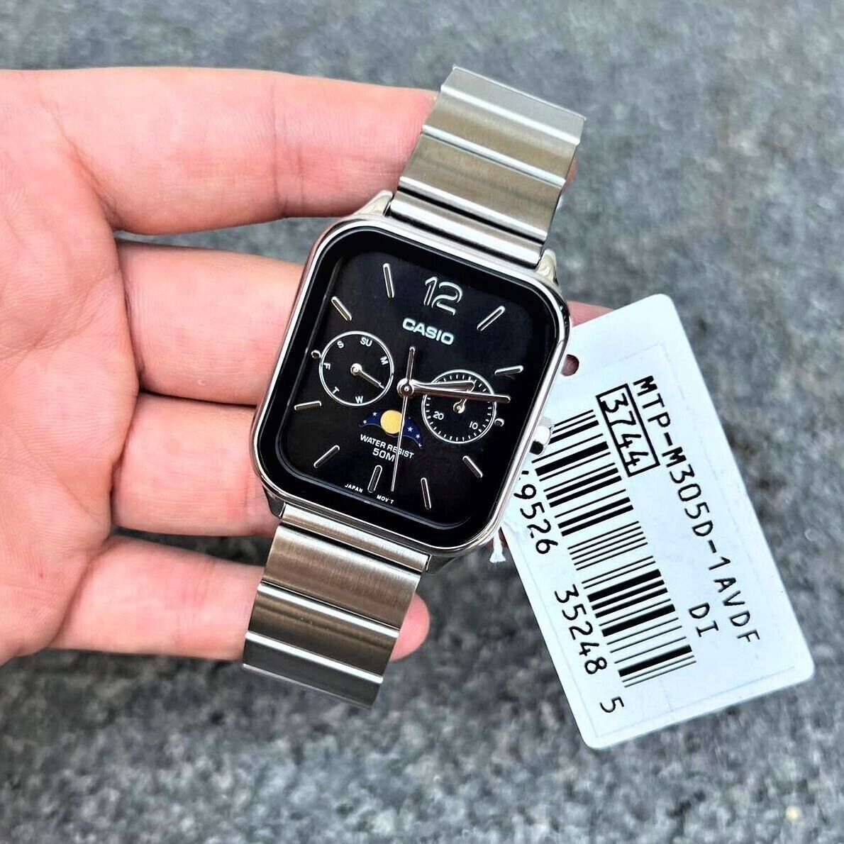 Casio MTP-M305D-1A Black Analog Moon Phase Classic Lunar Casio MTP-M305D-1A Black Analog Moon Phase Classic Lunar
