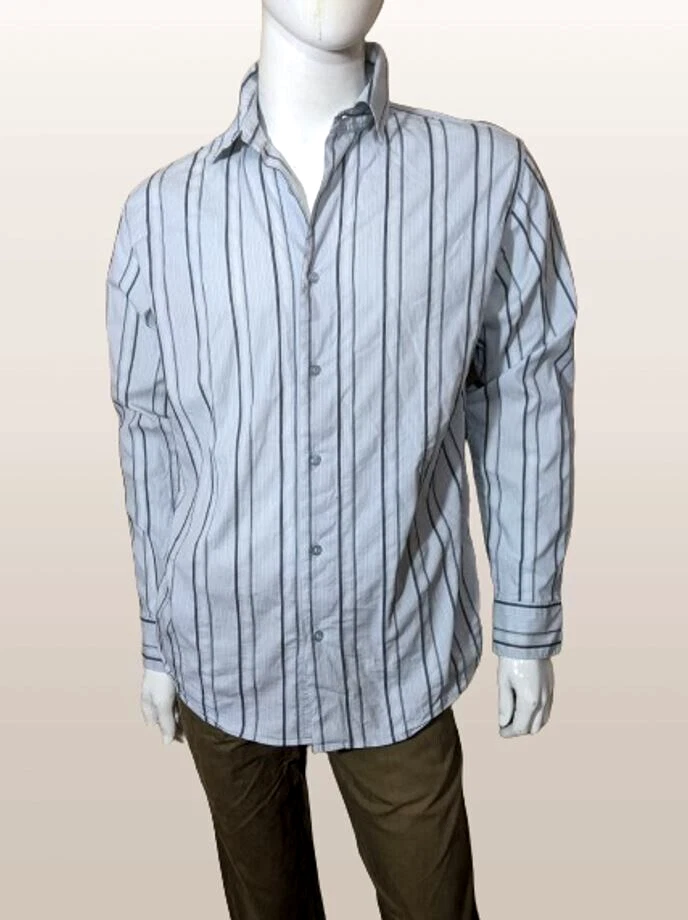 Armand Thiery Taille L chemise manches longues bleue homme