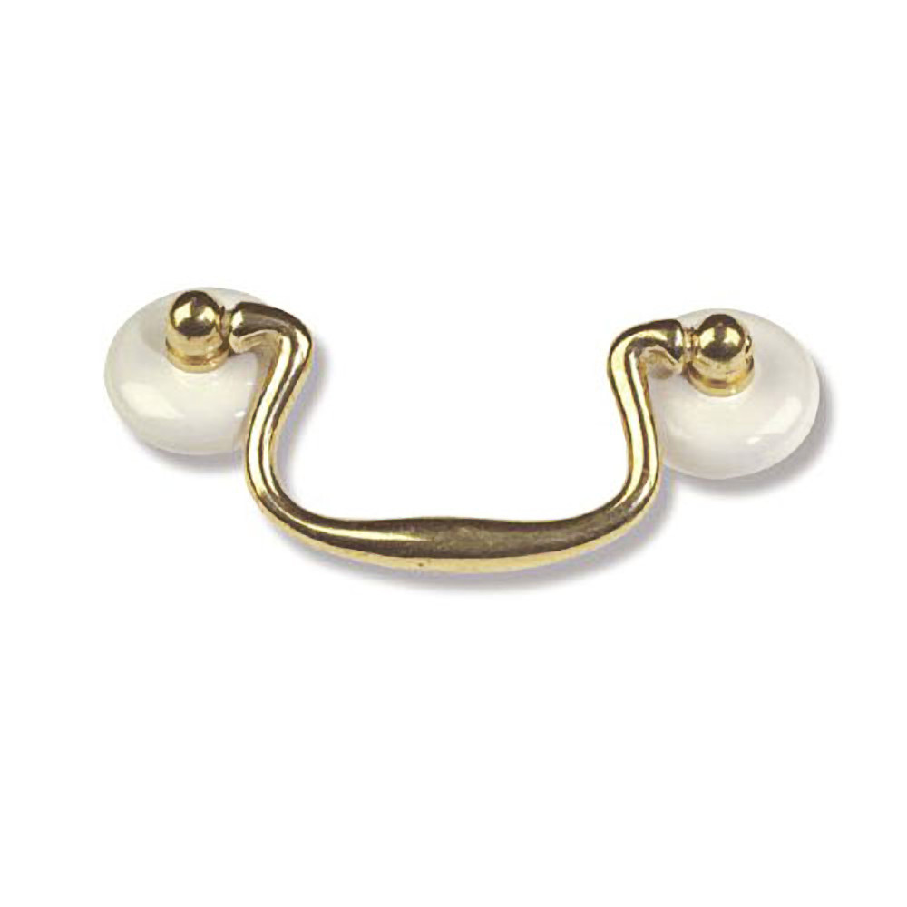 Hart Design Brass & Porcelain Drawer Pull 10177