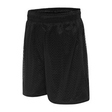 BNWT Girls Boys Sz 6 LW Reid Black Elastic Waist Mesh Style School Sports Shorts