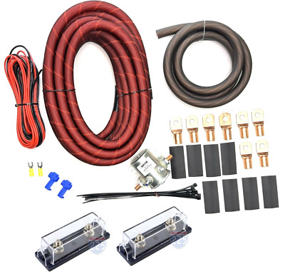 1/0 AWG Red Snakeskin 200 Amp Heavy Duty Auxiliary ANL Fuse Battery Isolator 