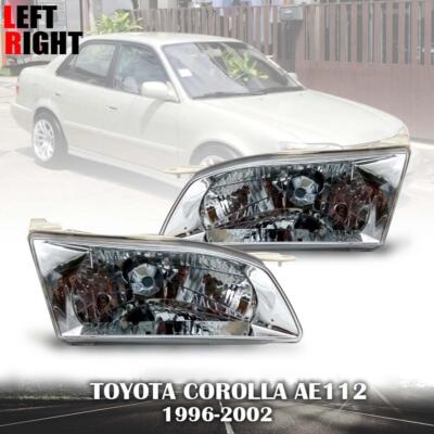 PAIR LR Front Head Light Lamp W/O bulbs For Toyota Corolla AE112 Sedan 1996-2002