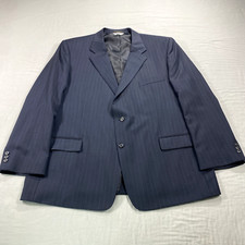Joseph  Feiss Blazer Mens 50R Blue Striped Wool 2-Button Suit Sport Coat Jacket