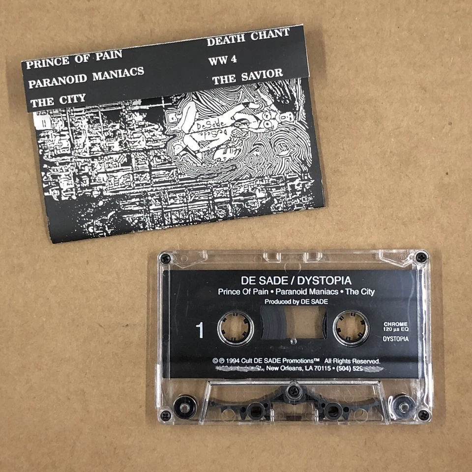 DE SADE Cassette Tape 90s Metal Goth Industrial DYSTOPIA PRIVATE PRESS RARE FIND — 第 2/4 张图片