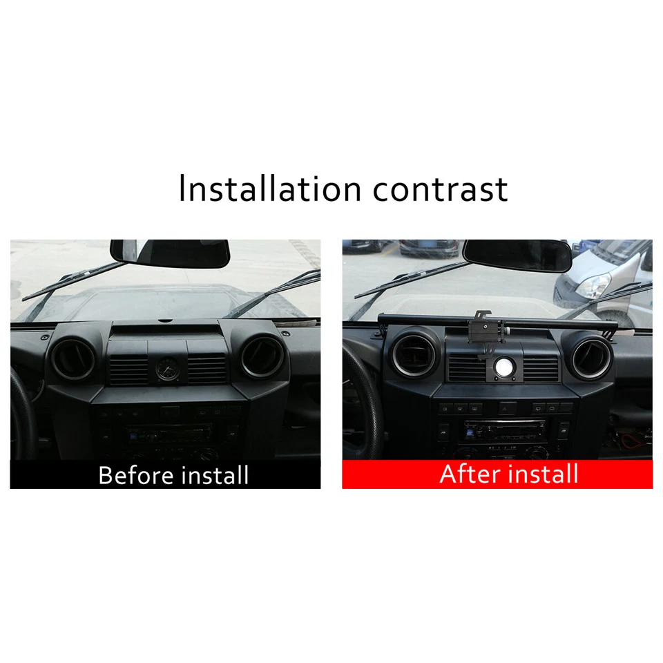 Soporte de aluminio para teléfono móvil Land Rover Defender 90 110 130 2004-18 Foto 3 de 4