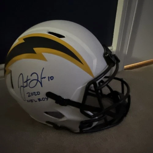 Los Angeles Chargers Autographed Helmet Beckett Authenticated 2020 NFL ROY