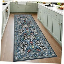 Kitchen 2x6 Runner Rug, Floral Washable Rugs for Hallways Non Slip Stain