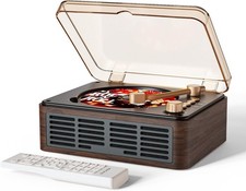 CD Player W/ Speakers Bluetooth Nostalgic Retro Portable CD Players Home Wood