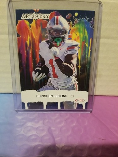 2025 Sage Artistry Blue #14 Quinshon Judkins Browns RC - Picture 7 of 7