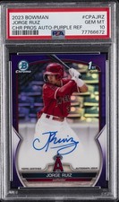 2023 BOWMAN CHROME PROSPECT AUTO PURPLE REFRACTOR JORGE RUIZ 121/250 PSA 10  