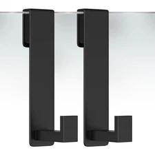 Heavy-Duty Stainless Steel 7.5 Inch Over The Glass Door Shower Hooks - Towel ...