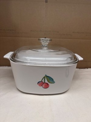 Vintage corning ware cherry pattern fruit basket A-3-B 3L