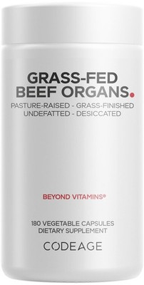 Codeage Grass Fed Beef Organs Supplement   Glandulars 180 Count (Pack of 1) 