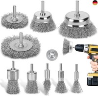 9-Teiliges DrahtbüRste Set FüR Bohrmaschine ? Messingbeschichtete DrahtbüRsten &
