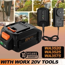 US For Worx WA3575 20V PowerShare 8.0Ah Battery PACK/ Charger 20 Volt WA3520