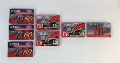 TDK Maxwell  Sony Audio Blank Cassette Tapes 7 Total NEW SEALED NOS- See Photos
