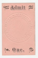 1800s Attitash Colony, Pilgrim Fathers, Merrimac MA, ticket w/embossed seal